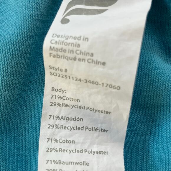 Fabletics Towel Terry Mushroom Short AQUA BLUE Shorts Size XL - Picture 7 of 7